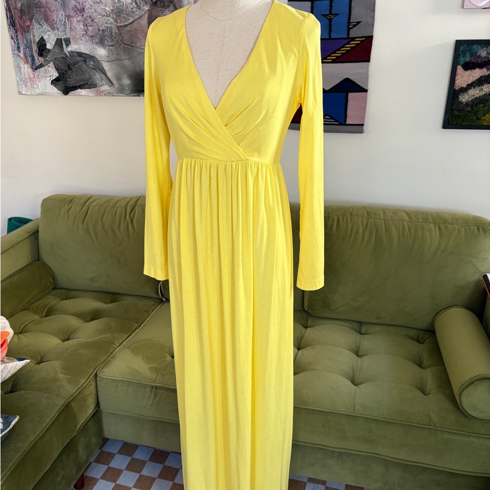 VTG 70s Miss Elliette Retro Long Sleeve Maxi Dress